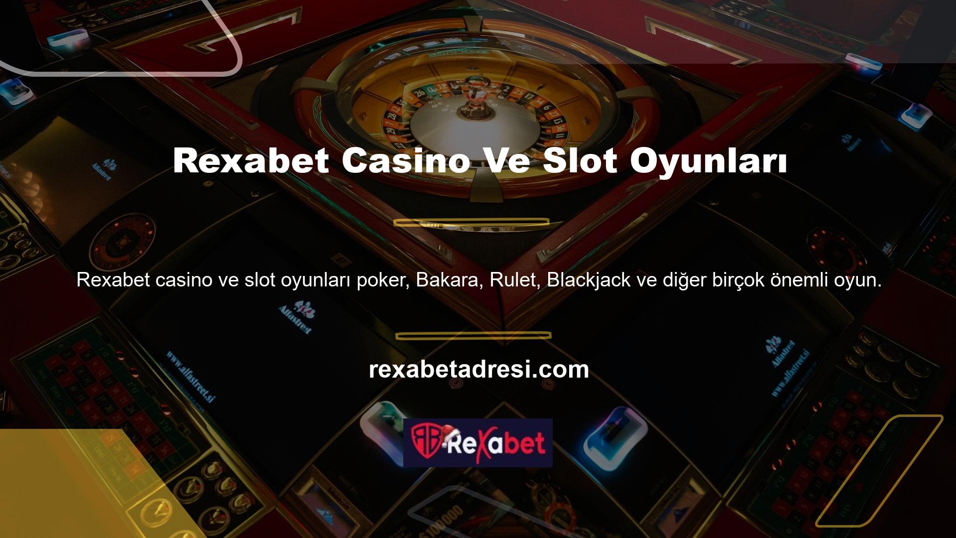 Her biri Rexabet Casino bölümünde sorunsuz çalışacak şekilde sunulur ve kullanıcıların sunduğu olanaklara göre sorunsuz bir canlı bahis tesisi geliştirme fırsatı verir